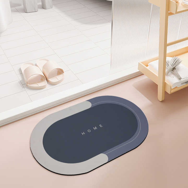 SHENGDE Cheap Sample Machine Made Water Absorbent Bathroom Carpet Washable Anti Slip Custom Rubber Diatom Bathroom Rug Bath Mats