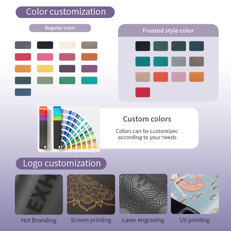 SHENGDE Custom New Design Eco Friendly Frost Frosted Upgraded Pilates Pu Leather Natural Rubber Yoga Mat Yoga Matt