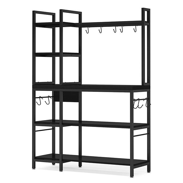 Multifunction Heavy Duty Open Kitchen Storage Cabinet Microwave Stand Freestanding Adjustable Shelves Food Bakers Rack