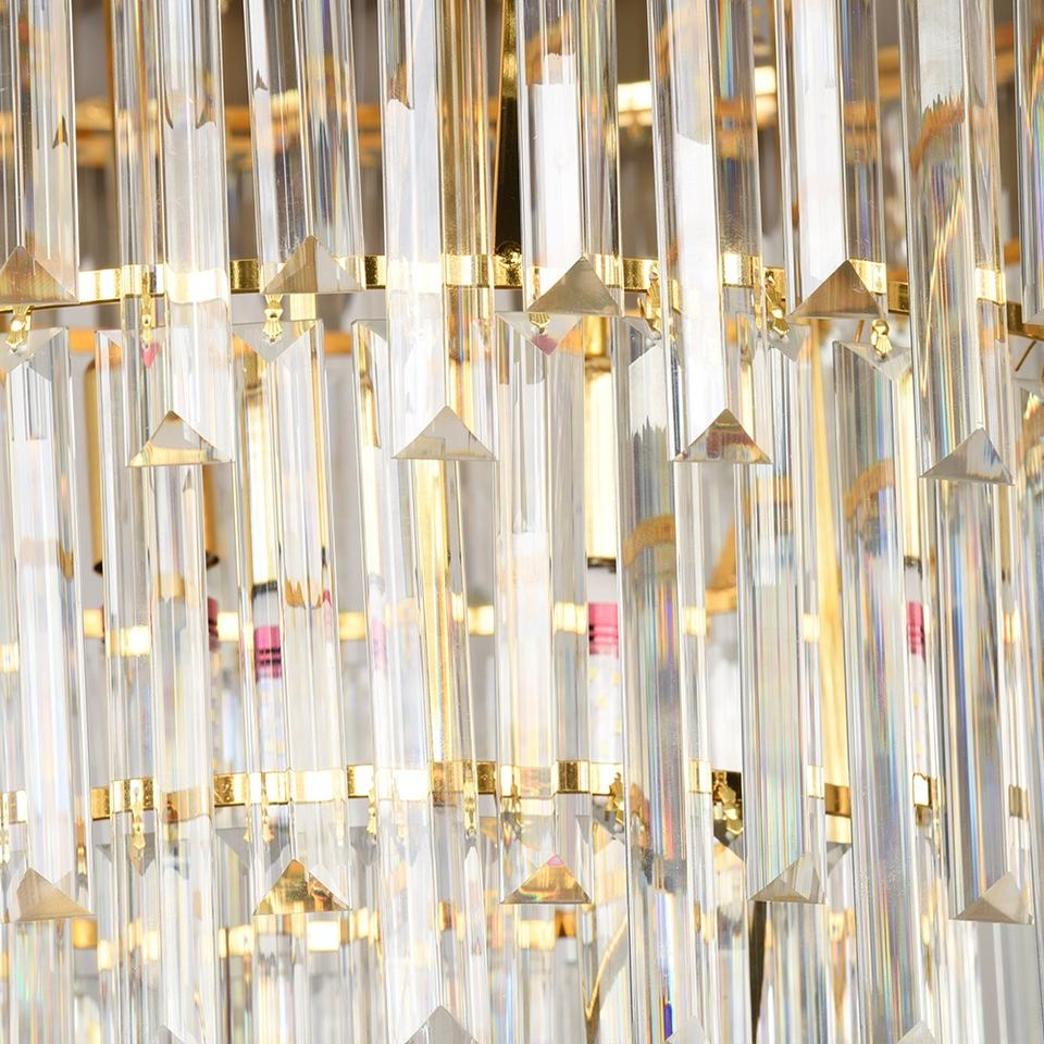 Metal Frame Crystal Chandelier Restaurant Stairwell Luxury and Elegant Lustre Illumination