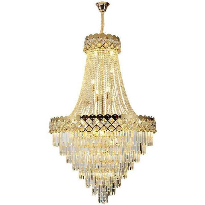 European Style Duplex Hollow Hall Spiral Staircase Stainless Steel Crystal Chandelier Wedding Hall Lustre