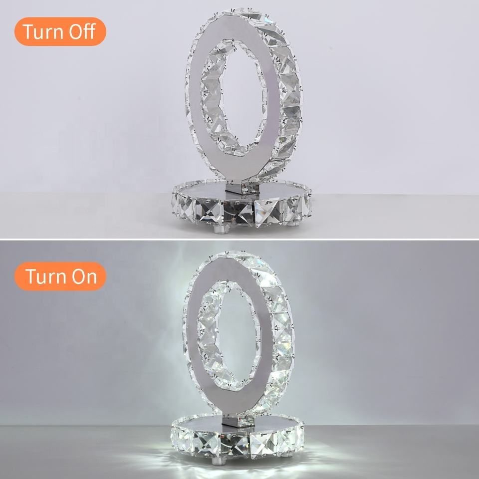 Crystal Table Lamp Heart Table Lamp Home Indoor Lighting Modern Chrome Table Light