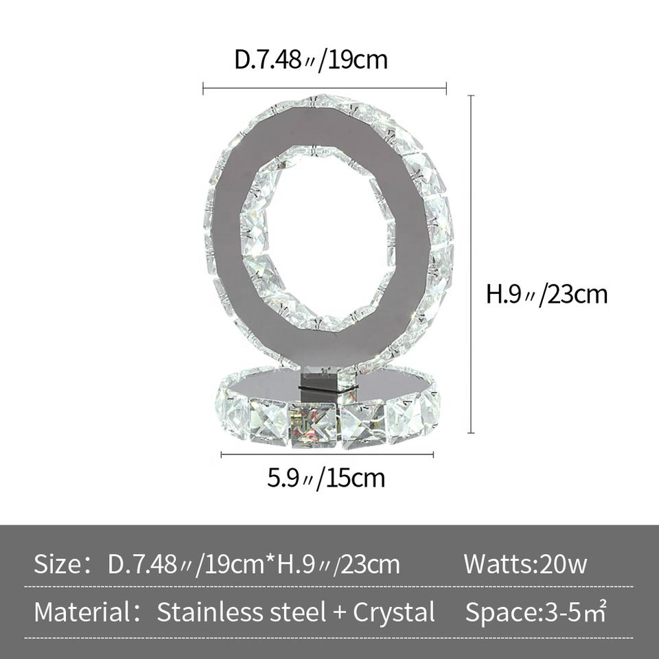 Crystal Table Lamp Heart Table Lamp Home Indoor Lighting Modern Chrome Table Light