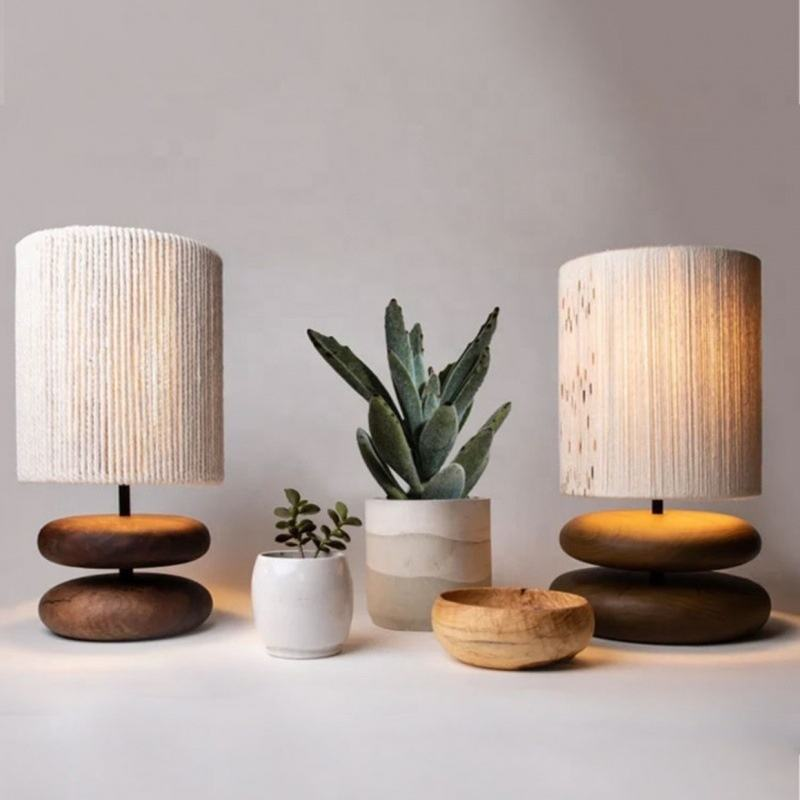 Creative Solid Wood Living Room Study Reading Light Bedroom Bedside Japanese Atmosphere Table Lamp