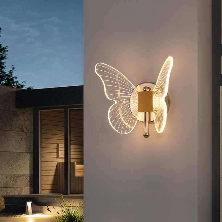 Butterfly Led Wall Lamp Bedside Hallway Design Wall Decor Light for Bedroom Hotel
