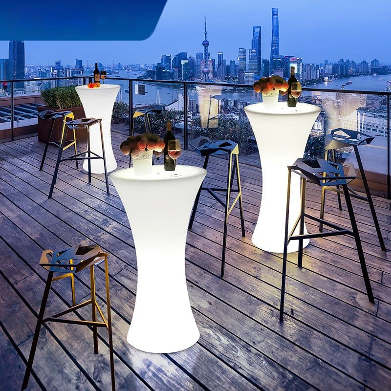 Patio Furniture/ Led Cube Chair/Led Outdoor Rechargeable Modern Cube Waterproof Led Furniture Garden Sets Table Chairs