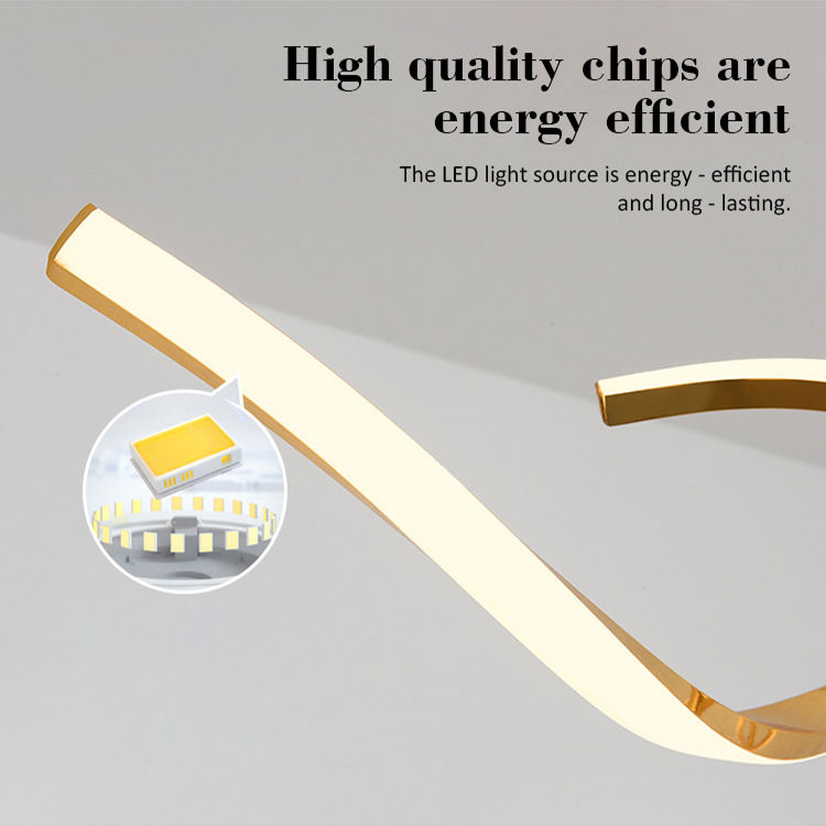 Nordic Geometry LED Pendant Light for Dining Living Room Kitchen Island Wave Strip Chandelier Lighting Fixture Home Decoratioan