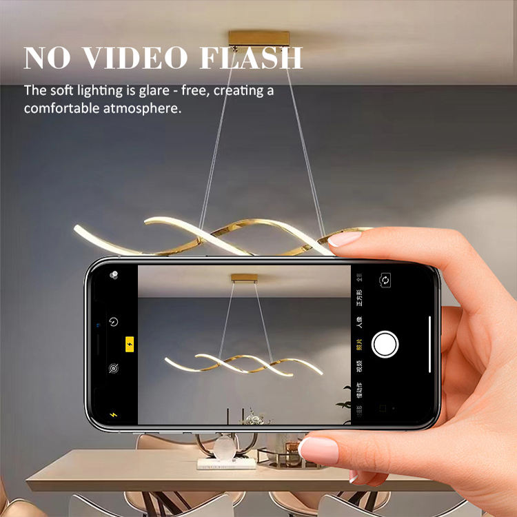 Nordic Geometry LED Pendant Light for Dining Living Room Kitchen Island Wave Strip Chandelier Lighting Fixture Home Decoratioan