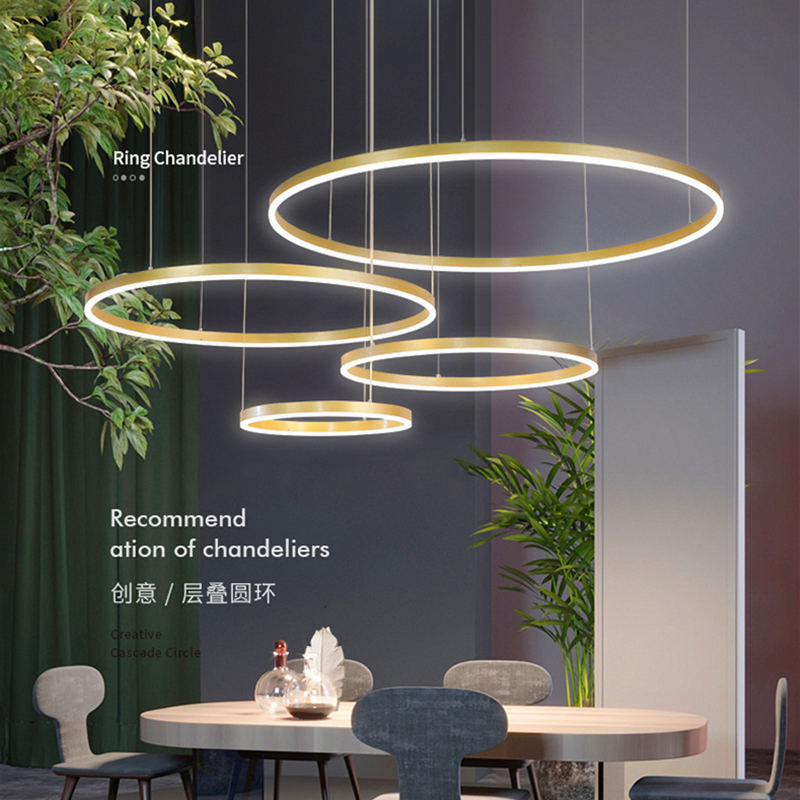 Nordic Style Indoor Centerpiece Dinning Room Hanging Iron Aluminum Pendant Light Led Chandelier