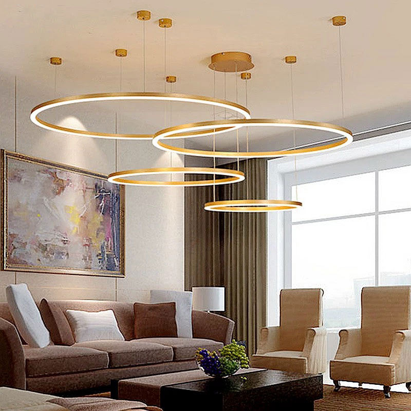 Nordic Style Indoor Centerpiece Dinning Room Hanging Iron Aluminum Pendant Light Led Chandelier