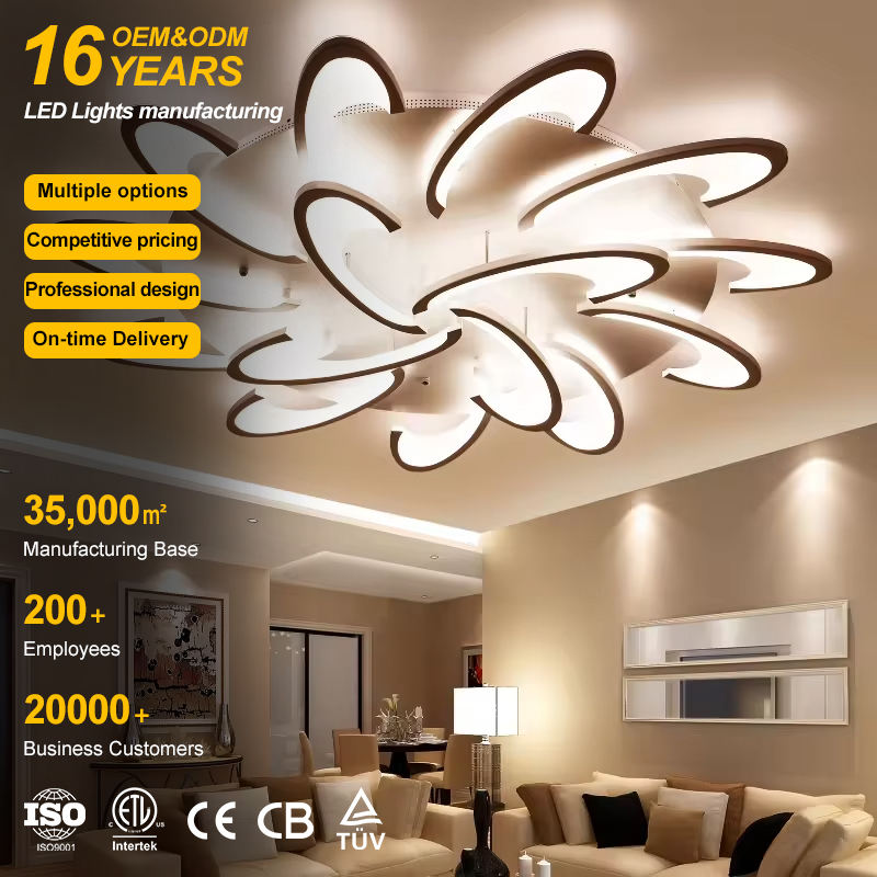Hot Selling Indoor Luxury Big Remote Control Dimmable Led Ceiling Light for Bedroom