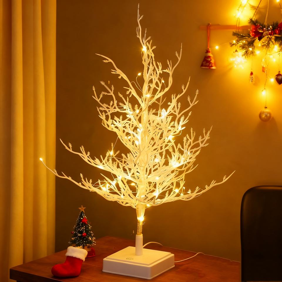 Wholesale LED White Birch Tree Light, Battery Snow Branch Tabletop Christmas Tree Lamp for Indoor Holiday Home Décor
