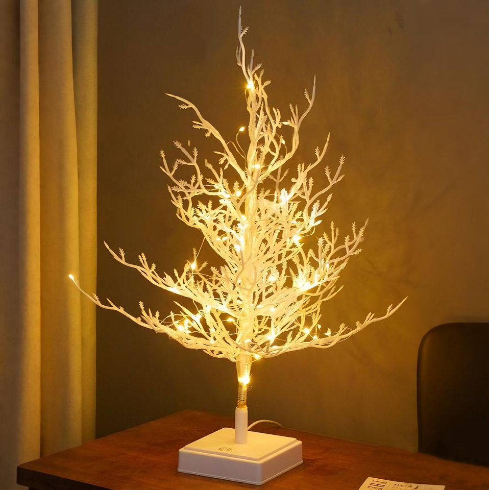 Decorative LED Snow Branch Tree Lamp, White Birch Fairy Light Centerpiece for Wedding, Bedroom and Holiday Party Table Décor