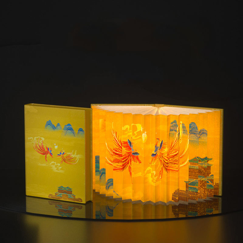 Book Light Novelty Folding Book Lamp Folding Night Light Portable Desk Tabletop Smart Rechargeable Bedside Light Gift