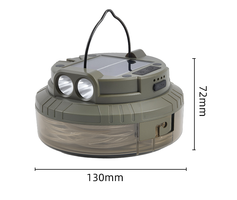 Solar Camping String Lights, IP65 Waterproof Warm White LED for Tent & Canopy, Rechargeable Solar Panel