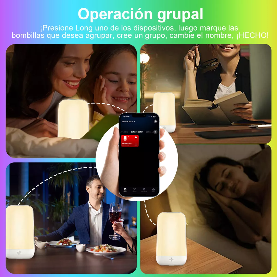 Colorful LED Touch Sensor Mood Lamp Wireless Night Light Portable Ambient Light for Home and Bedroom