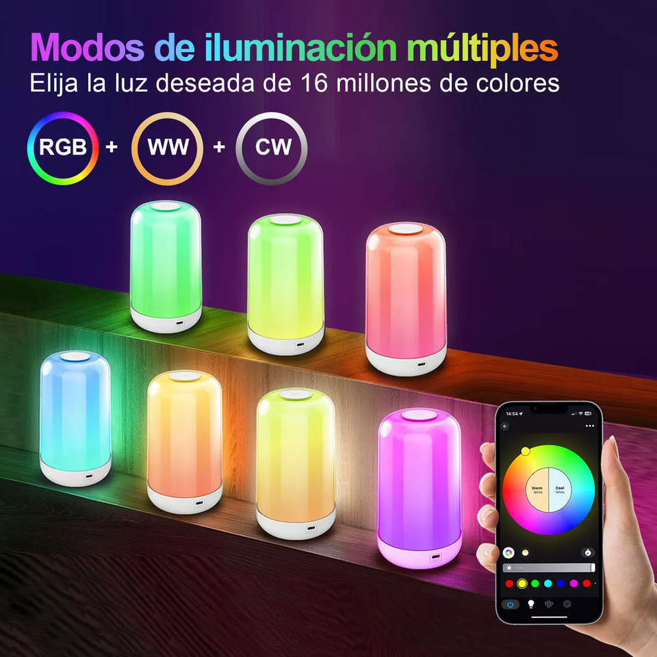 Colorful LED Touch Sensor Mood Lamp Wireless Night Light Portable Ambient Light for Home and Bedroom