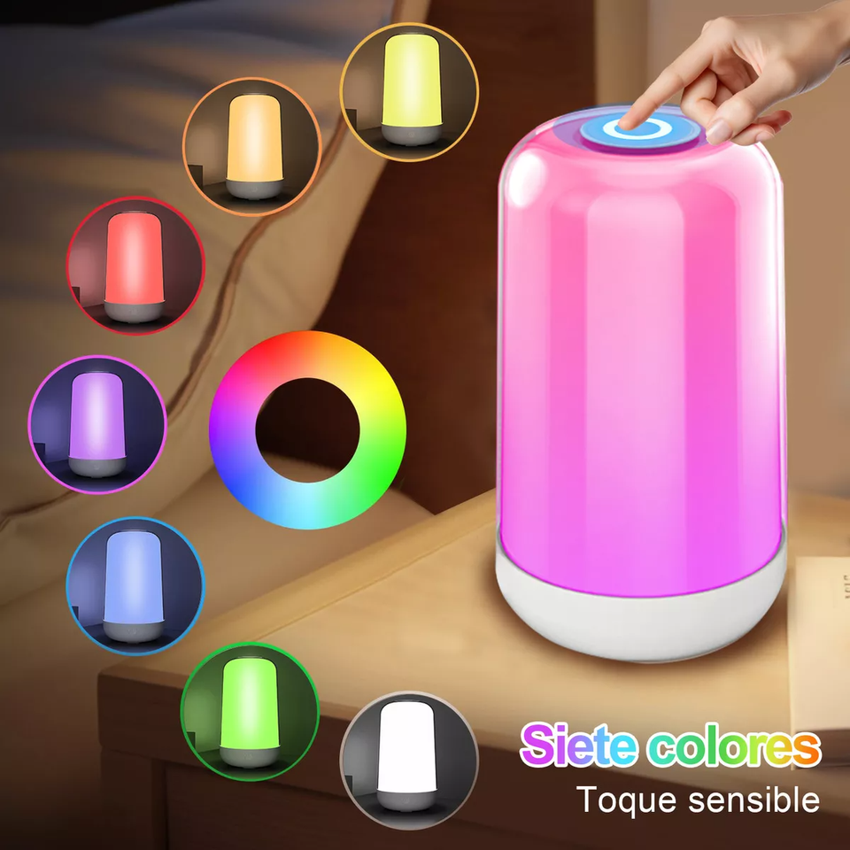 Colorful LED Touch Sensor Mood Lamp Wireless Night Light Portable Ambient Light for Home and Bedroom