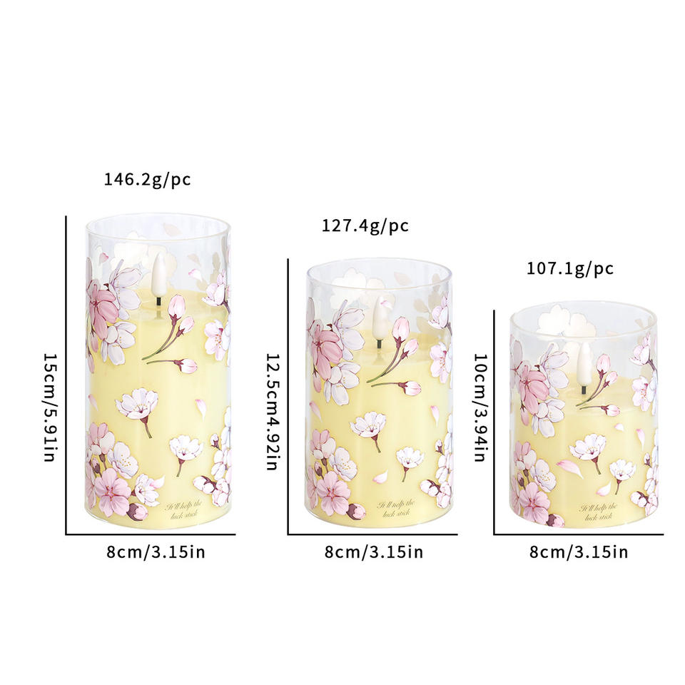 Romantic LED Candle Light with Flower Pattern, Flameless Flickering Candle for Wedding, Festival, and Gift Use