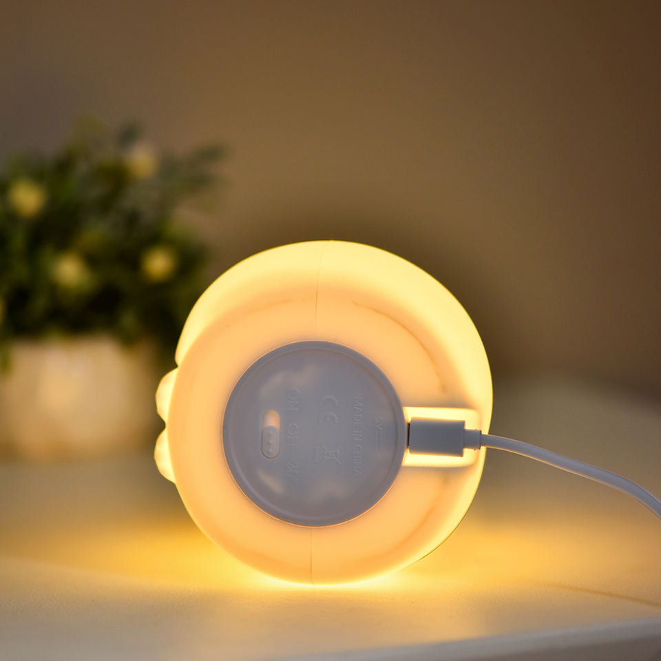 Custom Cartoon Silicone Fox LED Night Light Rechargeable Factory Desk Mini Sleep Lamp Kids' Colorful Day Night Visible Night