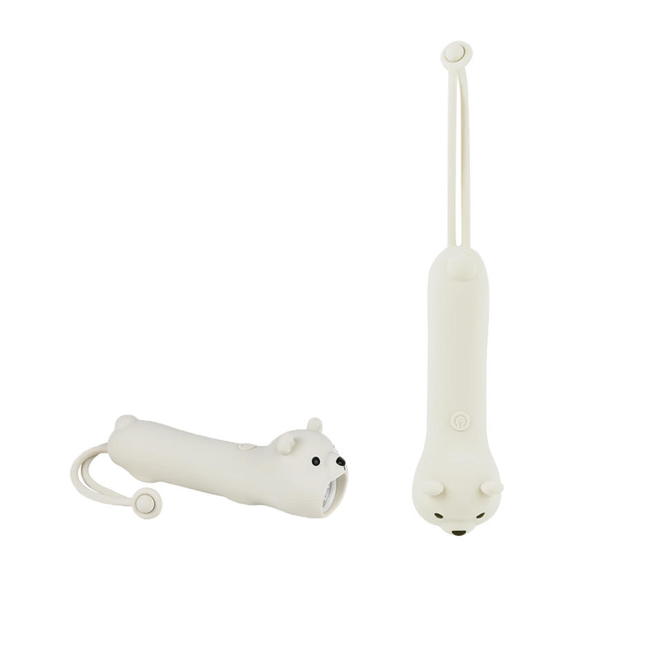 Mini Soft Silicone Dimmable Light Strobe Mode Hands-Free Lanyard Kids Safety USB Rechargeable Bear Flashlight