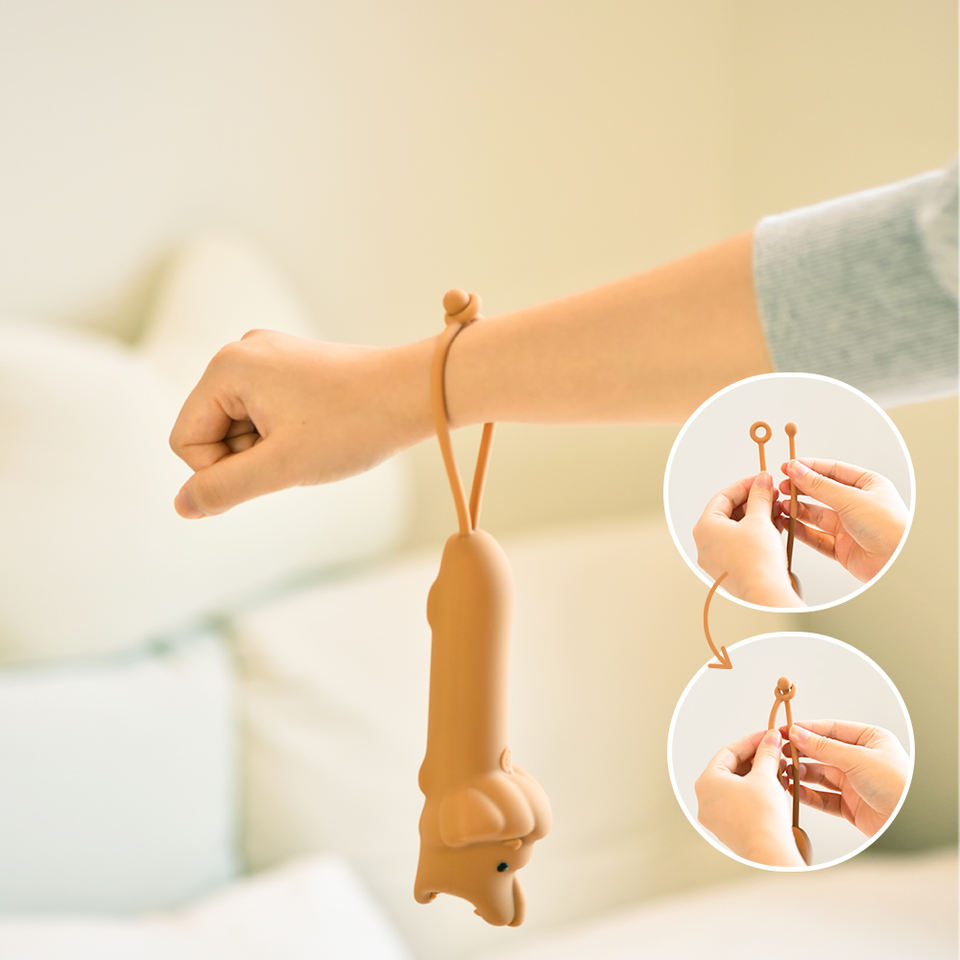 Mini Soft Silicone Dimmable Light Strobe Mode Hands-Free Lanyard Kids Safety USB Rechargeable Bear Flashlight