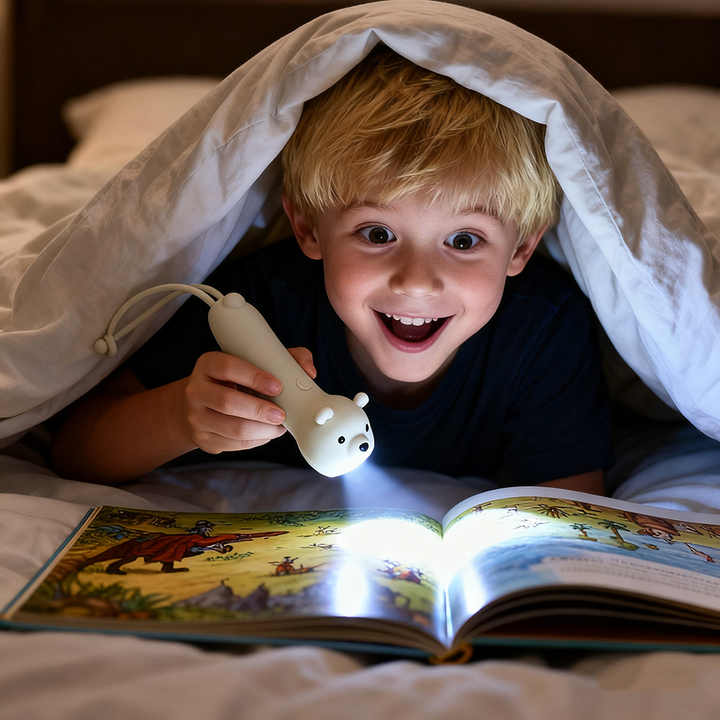 Mini Soft Silicone Dimmable Light Strobe Mode Hands-Free Lanyard Kids Safety USB Rechargeable Bear Flashlight