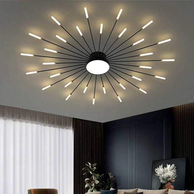 Home Bedroom Living Room Modern Chandelier Pendant Indoor Lighting Acrylic Firework LED Ceiling Light