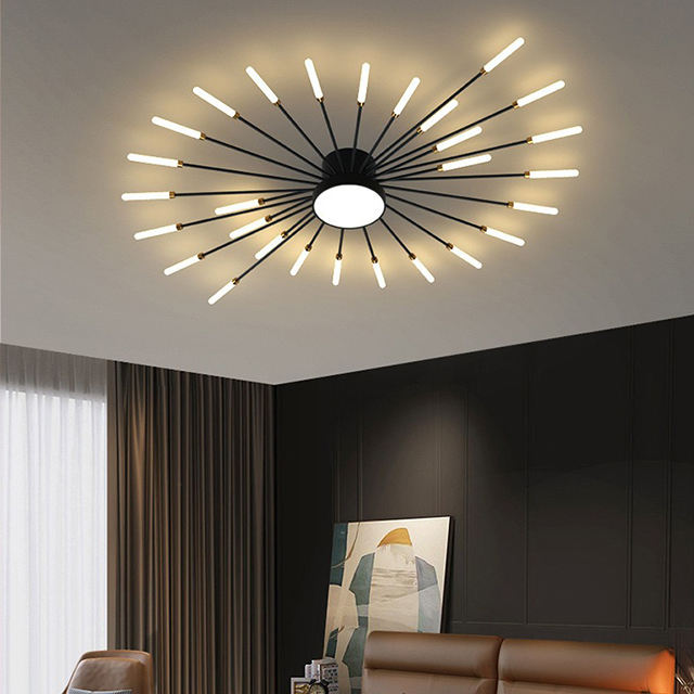 Home Bedroom Living Room Modern Chandelier Pendant Indoor Lighting Acrylic Firework LED Ceiling Light