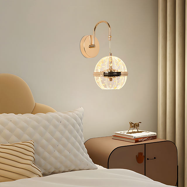 Bedside Bedroom Pumpkin Wall Lamp French Light Luxury Living Room Background Wall High-end Cream Style Master Bedroom Wall Lamp
