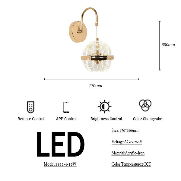 Bedside Bedroom Pumpkin Wall Lamp French Light Luxury Living Room Background Wall High-end Cream Style Master Bedroom Wall Lamp