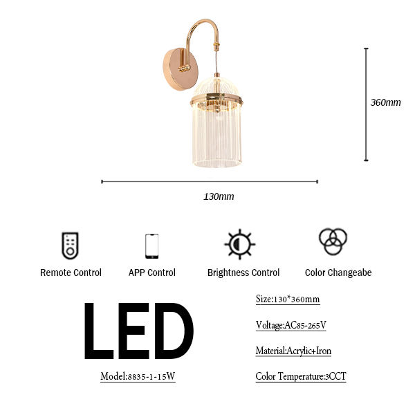 Factory Wholesale Hot Sale New Design Dry Flower Acrylic Wall Bracket Lights Modern Small Wall Light Lamp