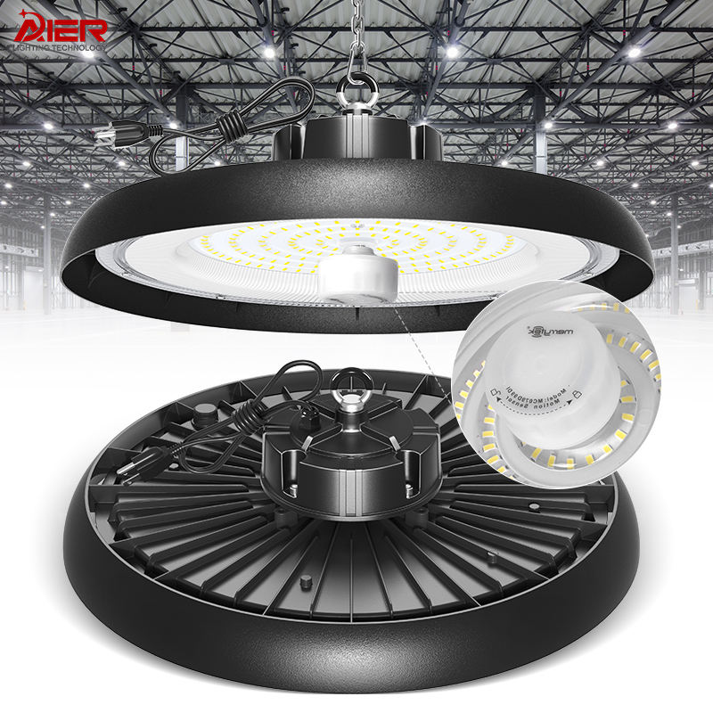 SMD2835 100W 150W 200W IP45 LED High Bay Light Motion Sensor Factory Warehouse Garage Shop Lighting Aluminum Highbay Lamp