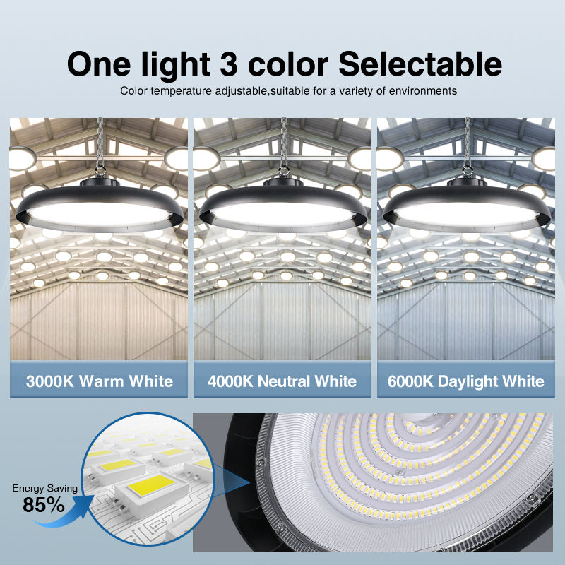 SMD2835 100W 150W 200W IP45 LED High Bay Light Motion Sensor Factory Warehouse Garage Shop Lighting Aluminum Highbay Lamp