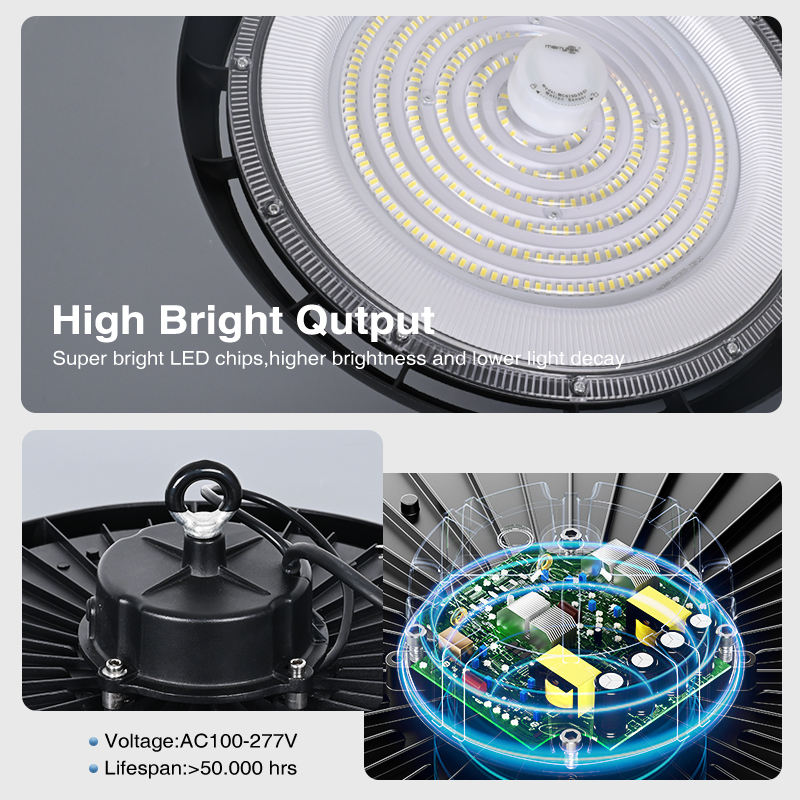 SMD2835 100W 150W 200W IP45 LED High Bay Light Motion Sensor Factory Warehouse Garage Shop Lighting Aluminum Highbay Lamp