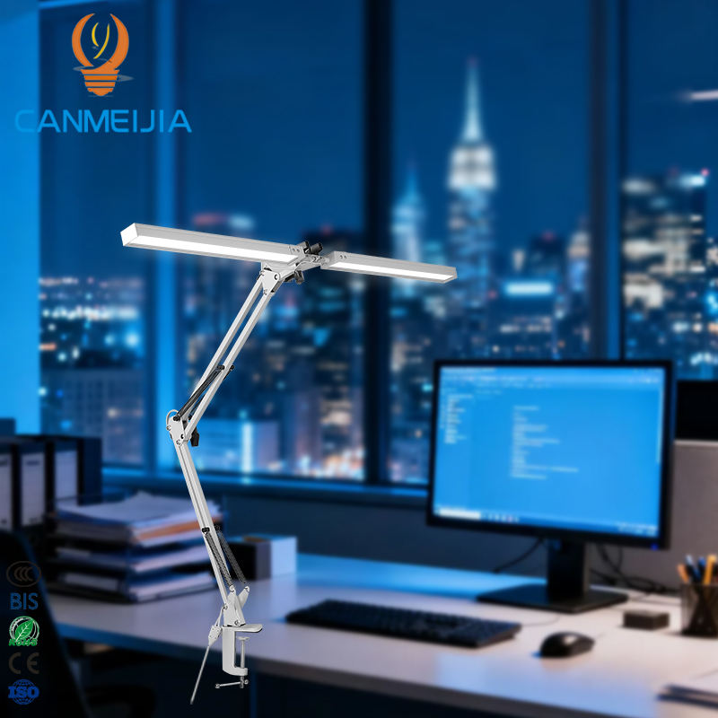 CANMEIJIA 002 Foldable Mechanical Arm Lamp 38cm Black 24V Three-Color Dimming Work Learning Rechargeable Table Lamp/Desk Lamps