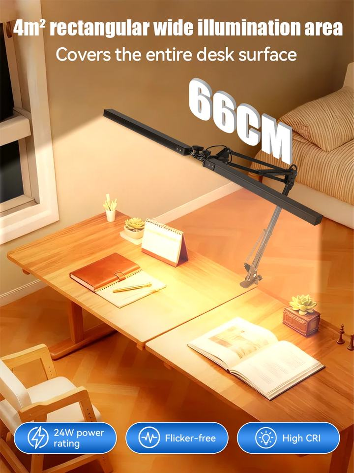 CANMEIJIA 002 Foldable Mechanical Arm Lamp 38cm Black 24V Three-Color Dimming Work Learning Rechargeable Table Lamp/Desk Lamps