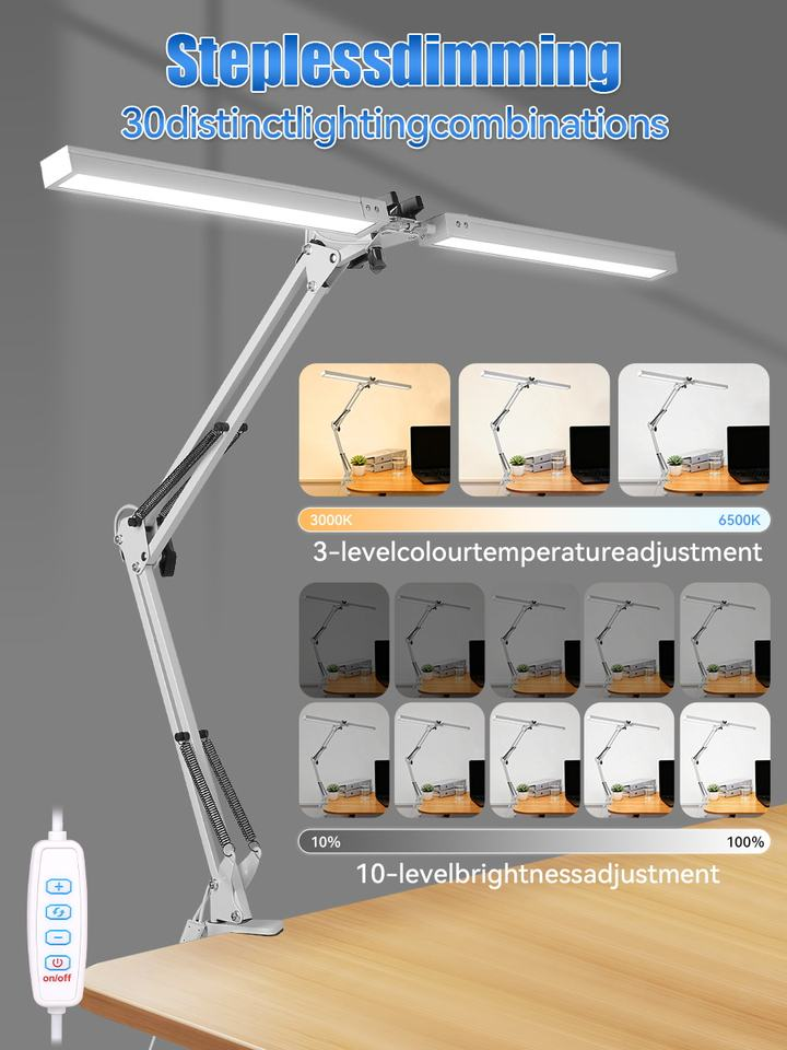 CANMEIJIA 002 Foldable Mechanical Arm Lamp 38cm Black 24V Three-Color Dimming Work Learning Rechargeable Table Lamp/Desk Lamps