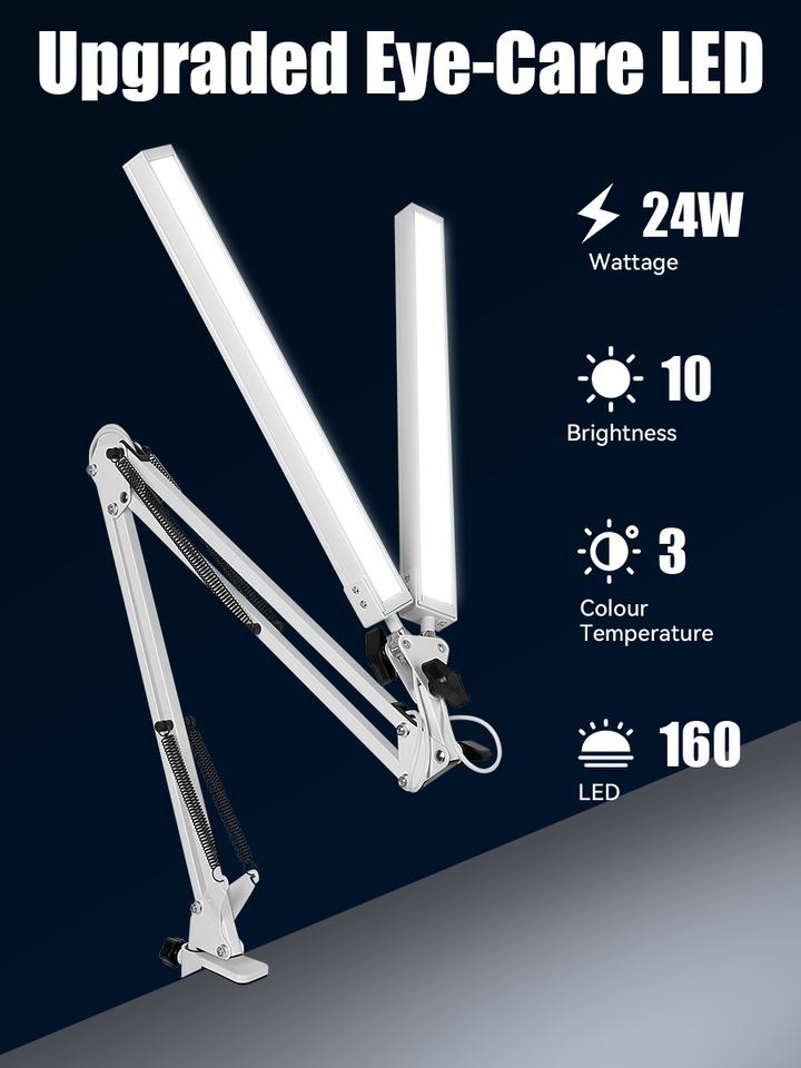 CANMEIJIA 002 Foldable Mechanical Arm Lamp 38cm Black 24V Three-Color Dimming Work Learning Rechargeable Table Lamp/Desk Lamps