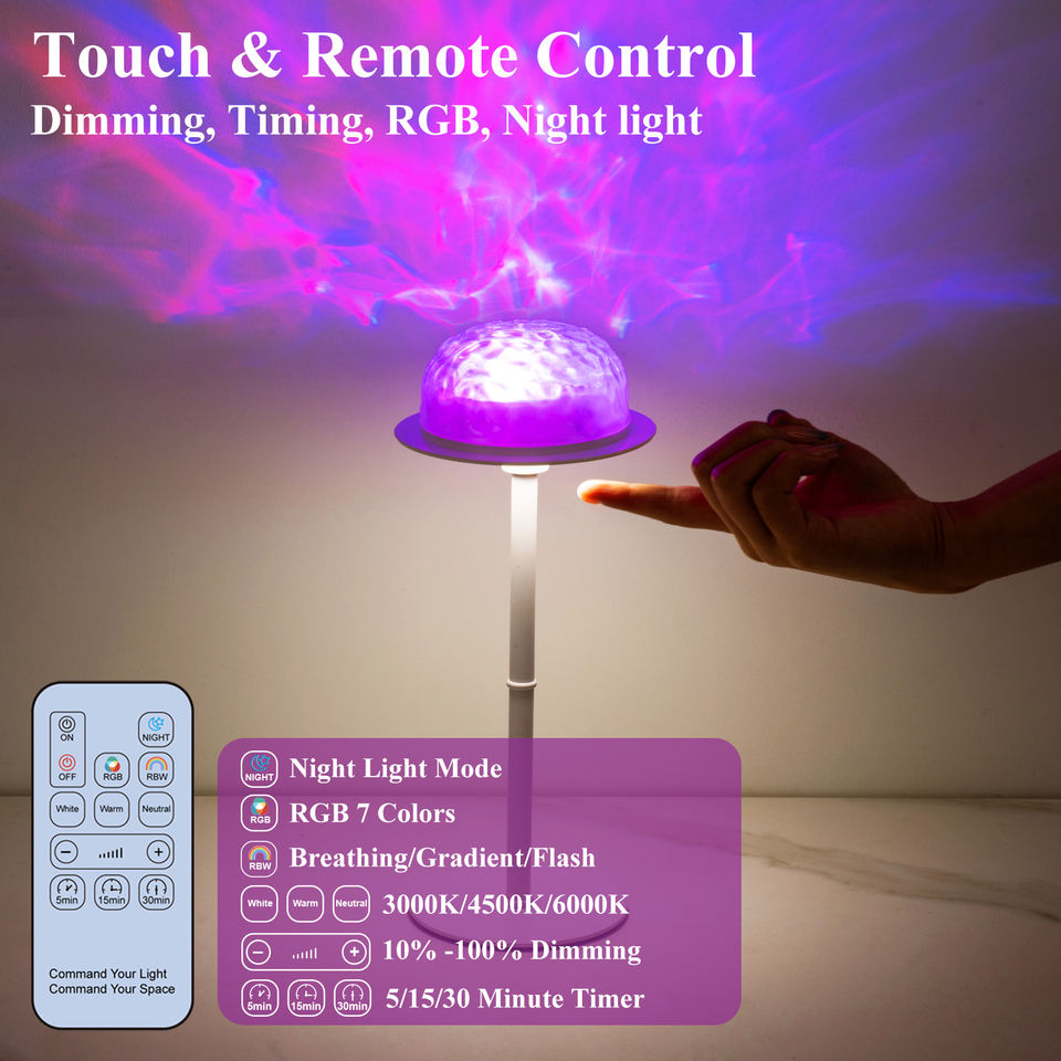 Modern Home Decor USB Rechargeable Height Adjustable Desk Lamp RGB Touch Table Lamp Bedroom Bedside LED Night Lights