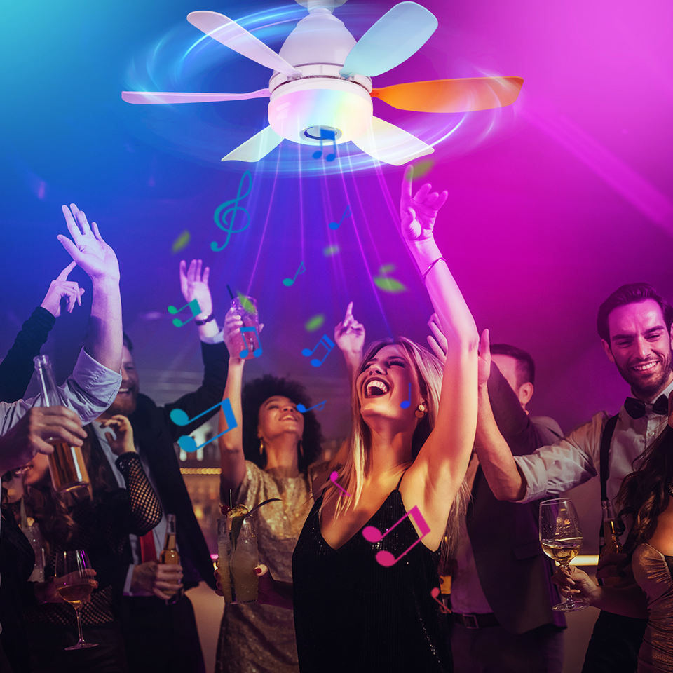 Ceiling Led Fan Light Moving Head Intelligent Dimming Fan Bulb Home Decor 360 Rotating Remote Control Modern E27 Ceiling Fan