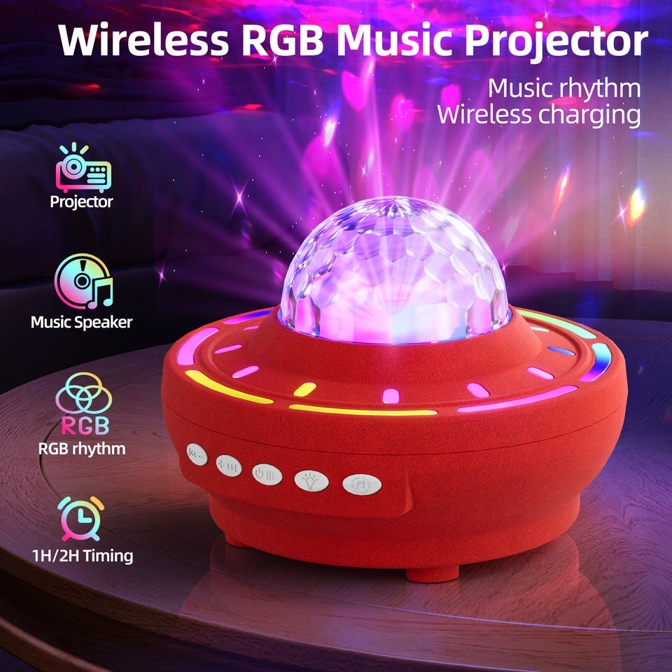 Smart Home Decor RGB Projectors Desk Lamp USB Rechargeable Night Light Music Speaker Living Room Bedroom Bedside LED Table Lamp