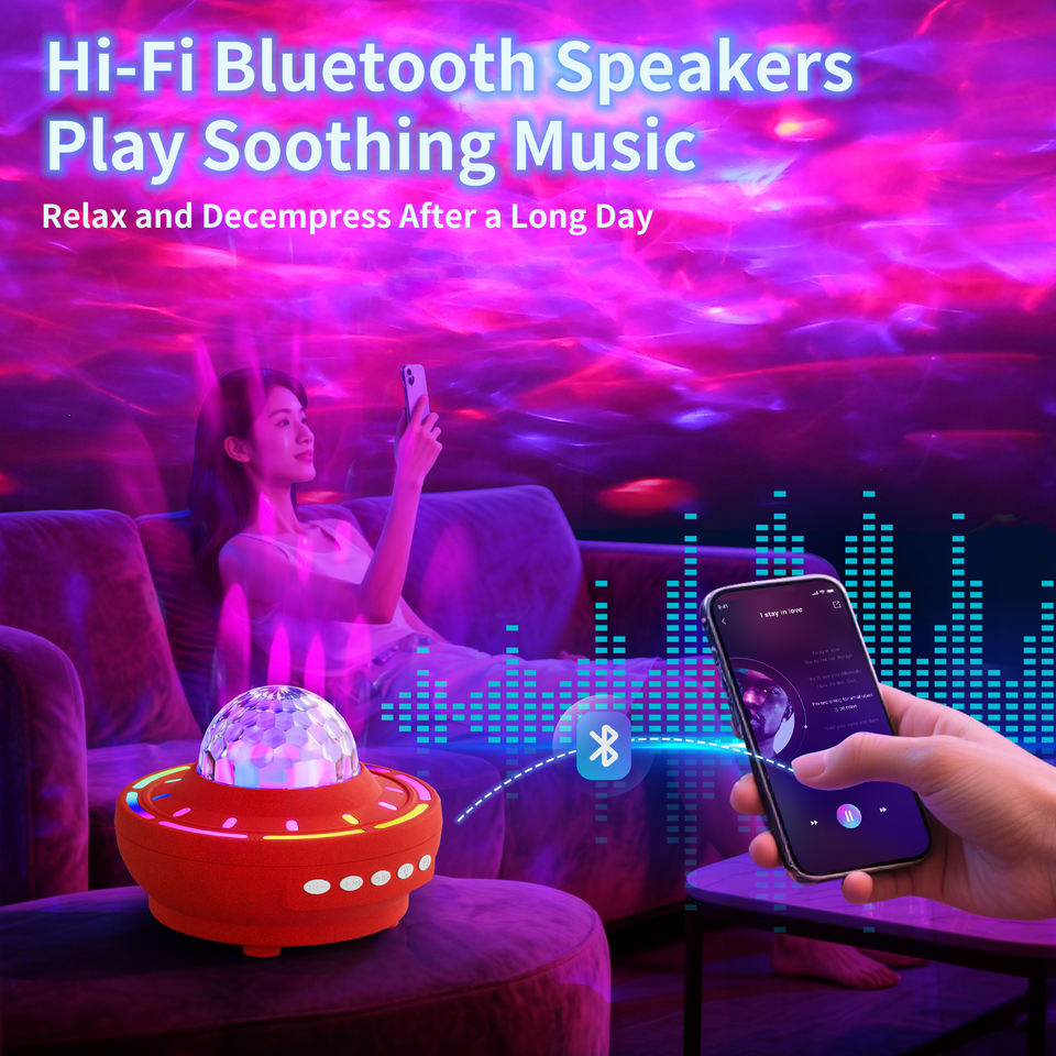 Smart Home Decor RGB Projectors Desk Lamp USB Rechargeable Night Light Music Speaker Living Room Bedroom Bedside LED Table Lamp