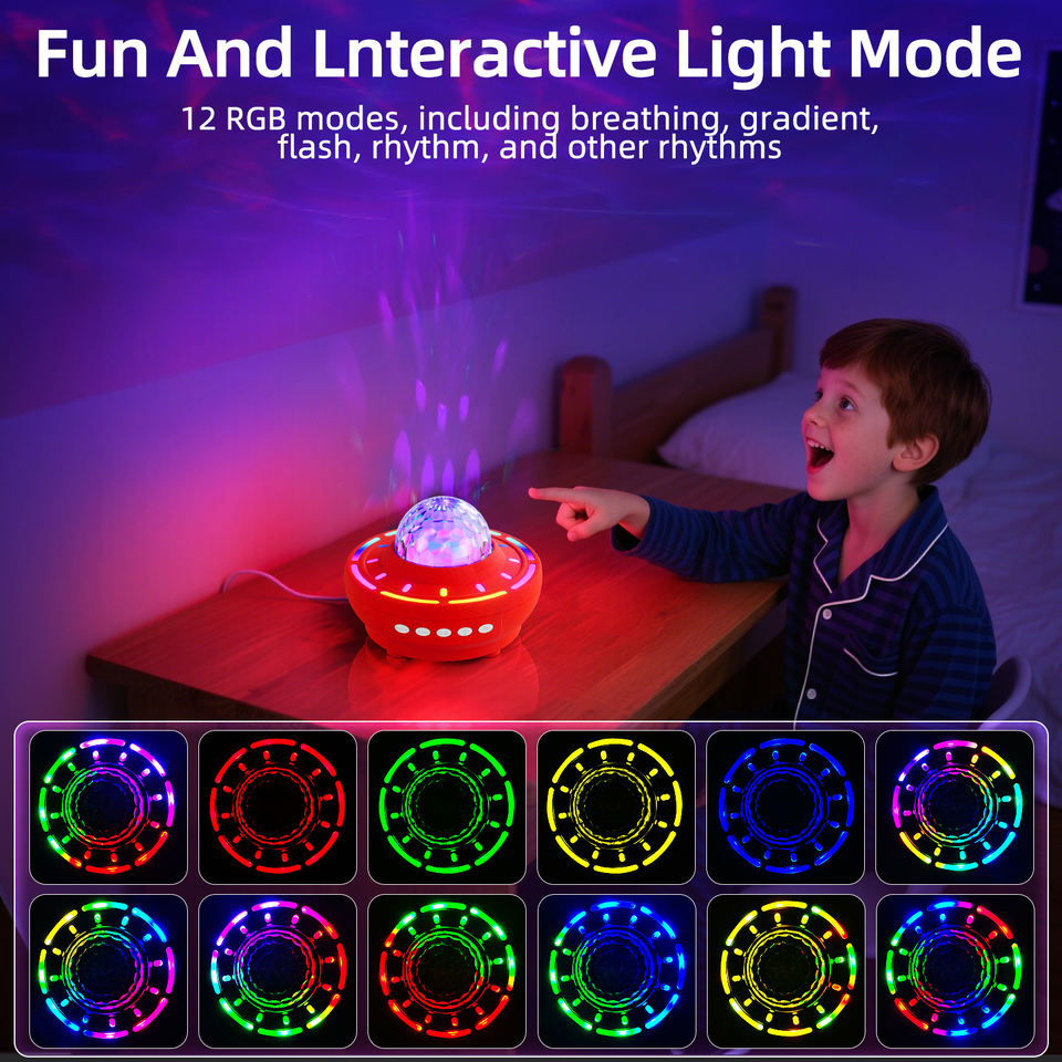 Smart Home Decor RGB Projectors Desk Lamp USB Rechargeable Night Light Music Speaker Living Room Bedroom Bedside LED Table Lamp