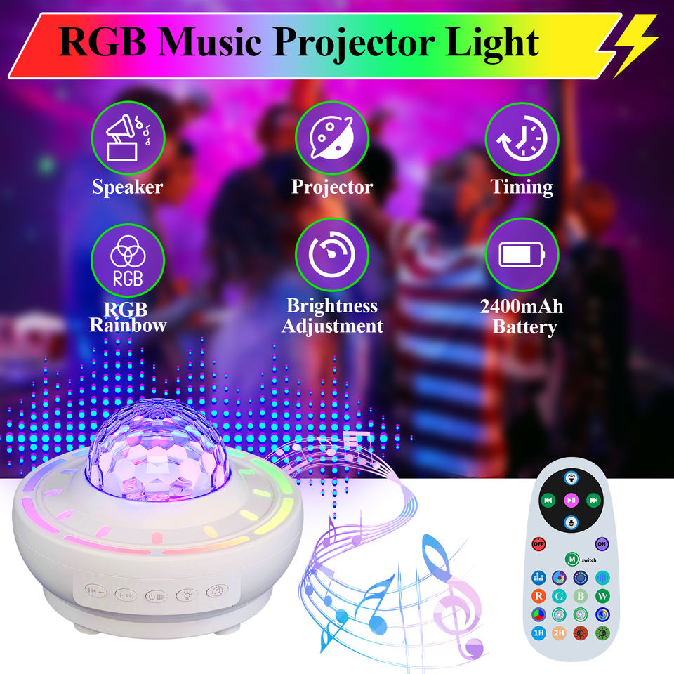 Hot Sale 2025 New Led Night Starry Projector Light Star Projector Blue Tooth Music Speaker Projector With Remote Control