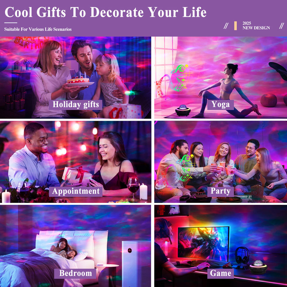 Hot Sale 2025 New Led Night Starry Projector Light Star Projector Blue Tooth Music Speaker Projector With Remote Control