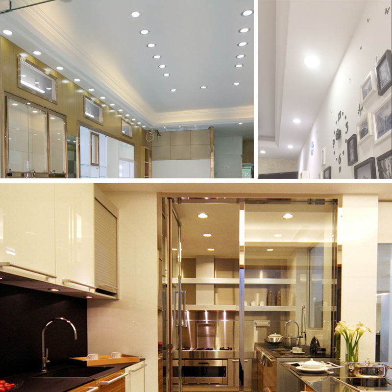 Ultra-thin Dimmable Real Full Power LED Panel Ceiling Lamp LED Downlight 3W/4W/6W/9W/12W/15W/18W/24W Warm/Cold White