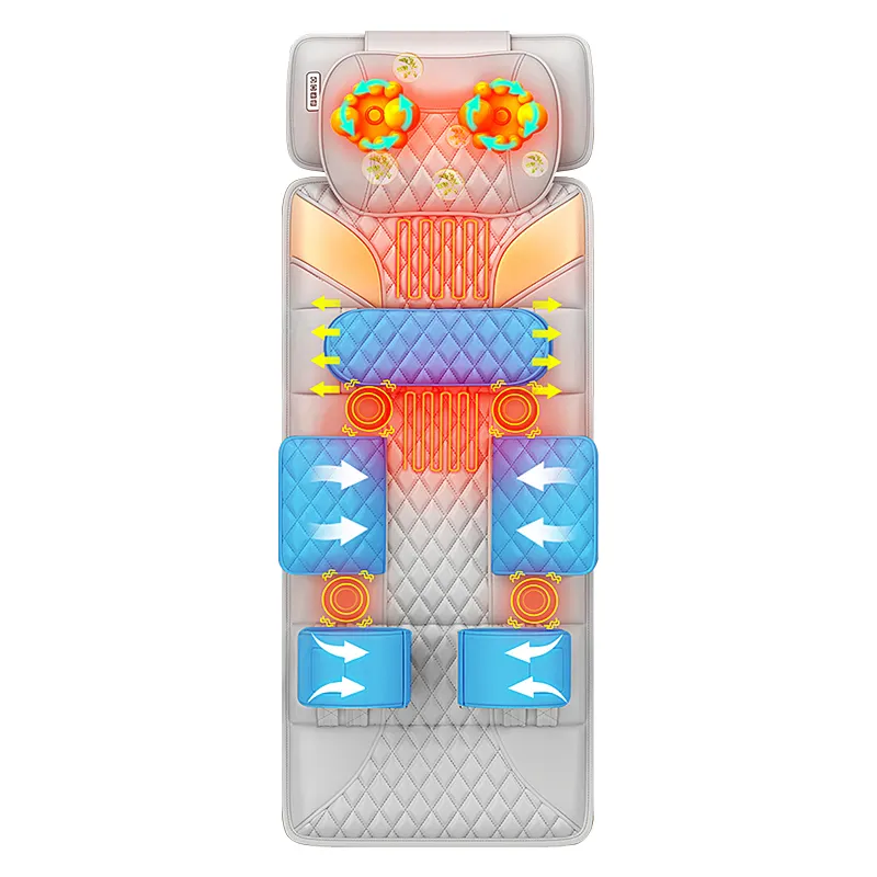 Phenitech Full Body Massage Mat with Airbags Stretching & Heating, 3D Lumbar Traction Back Massager Pad, Massager Mattress