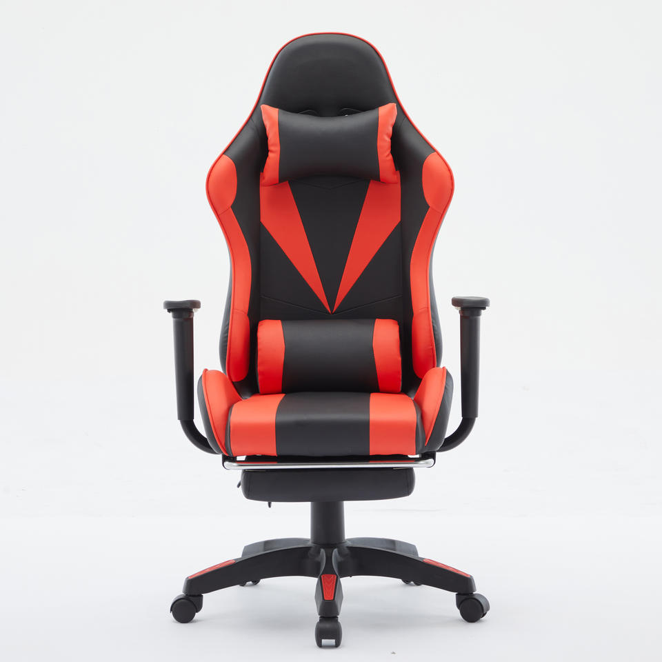 Hot Memory Foam Heavy Duty Classic Black and Red PVC Leather Computer Chair Gaming With Footrest
