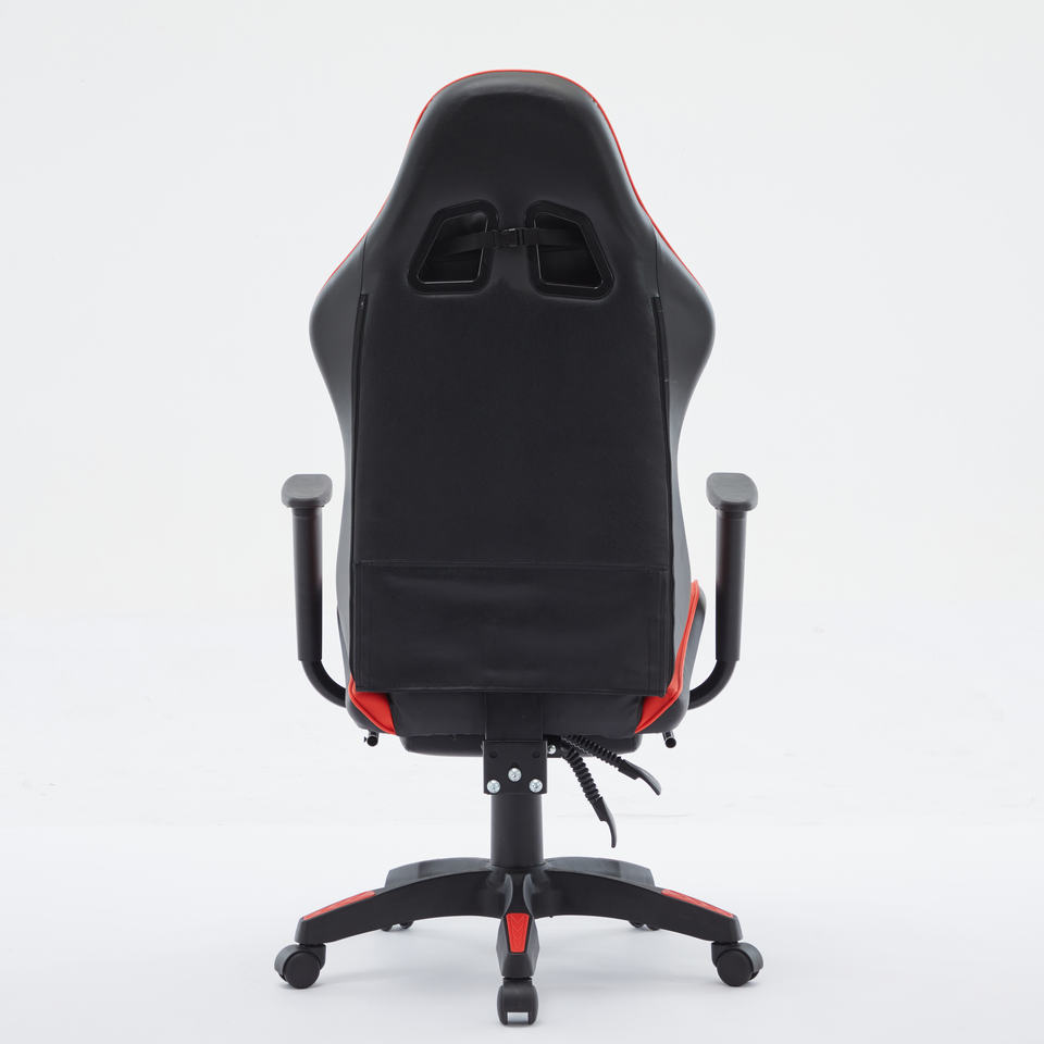 Hot Memory Foam Heavy Duty Classic Black and Red PVC Leather Computer Chair Gaming With Footrest